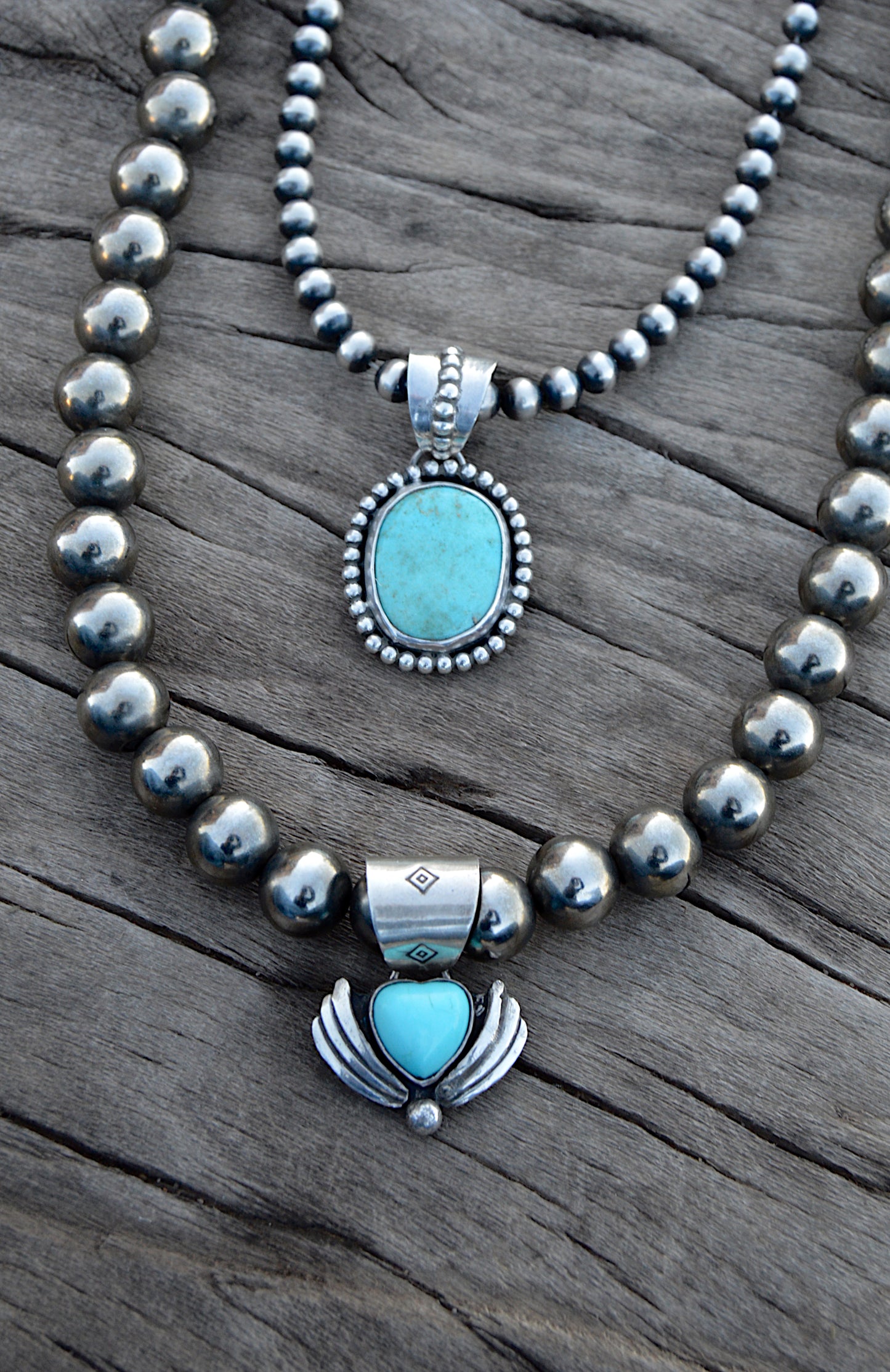 Beaded turquoise pendant