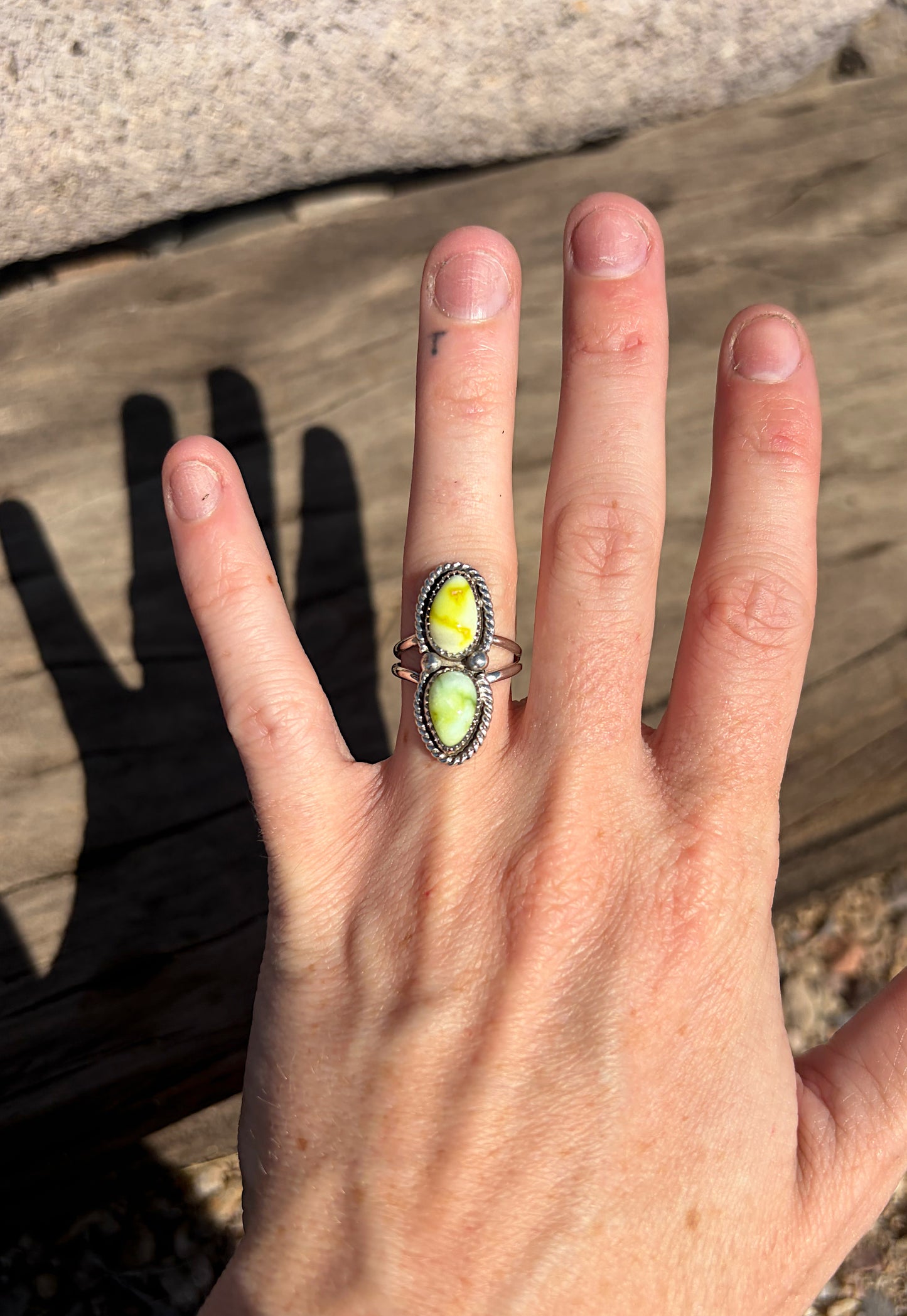 Palomino double stone ring