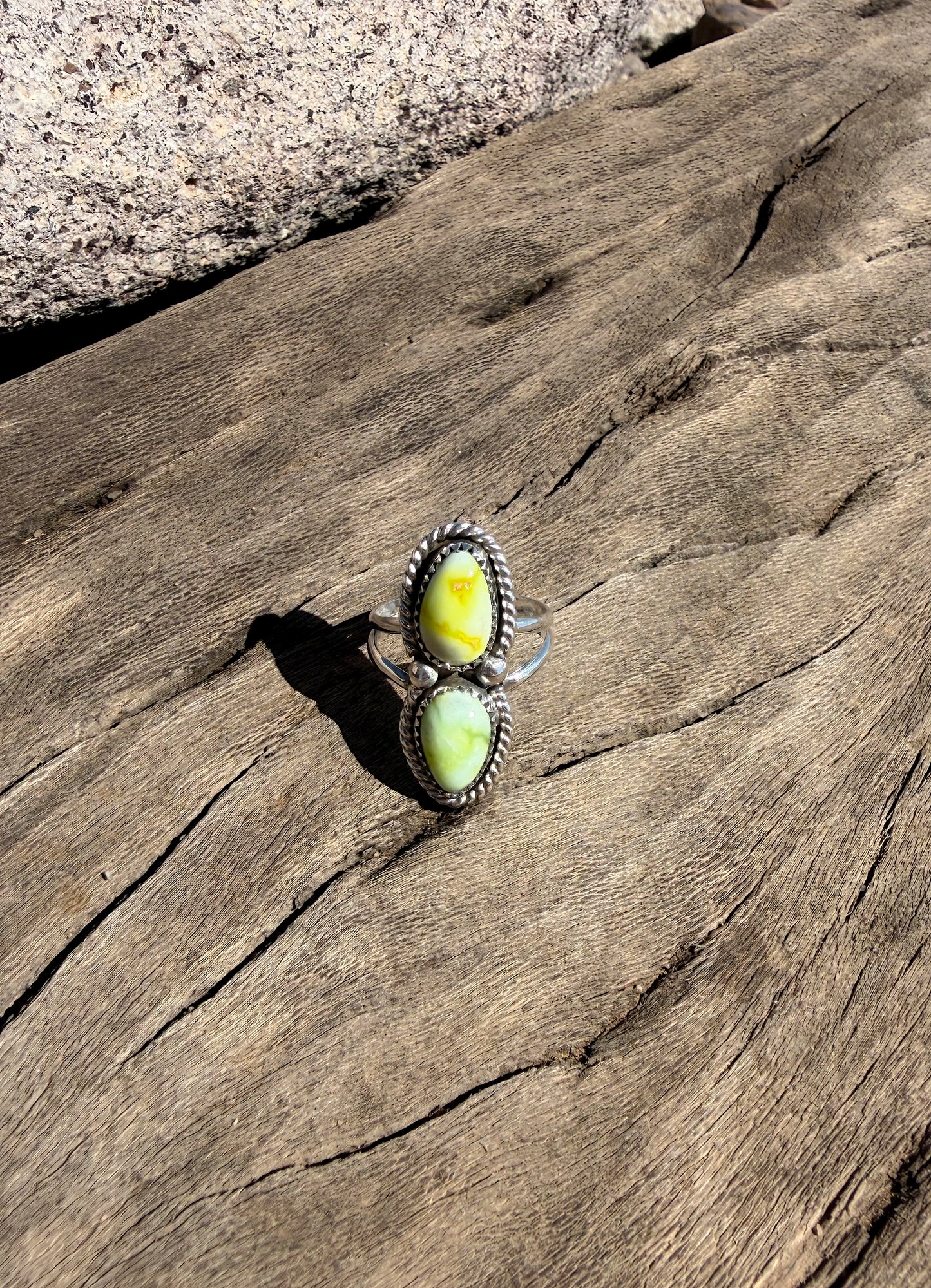 Palomino double stone ring
